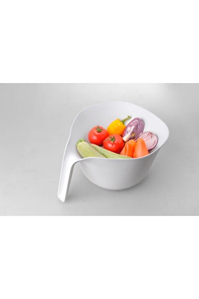 Bayev 2 Pieces XL Size Strainer with Handle Fruit Vegetable Washing Bowl Rice Drainer Perforated Legume Washing Bowl