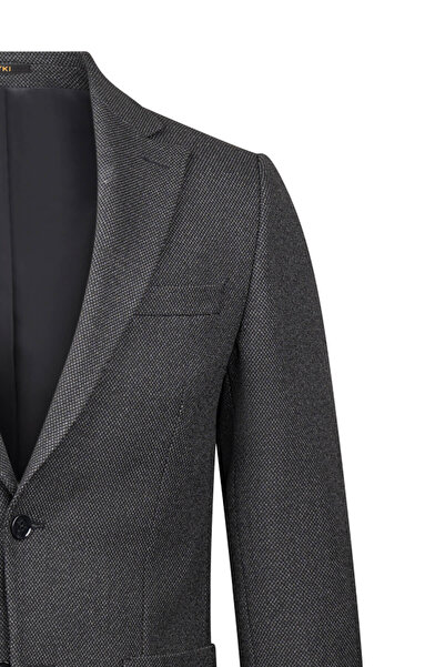 Hatemoğlu Black Comfort Fit Mono Collar Classic Jacket