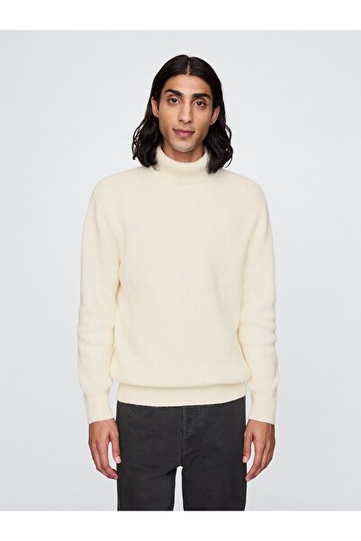 GAP Erkek Kırık Beyaz CashSoft Balıkçı Yaka Kazak