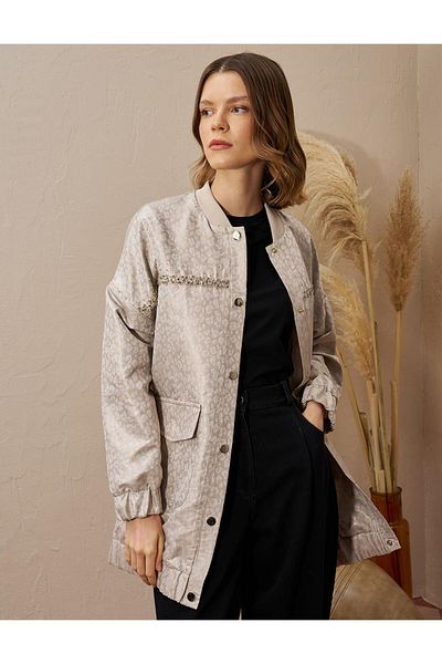 Kayra Μπουφάν με κέντημα από πέτρα Jacquard