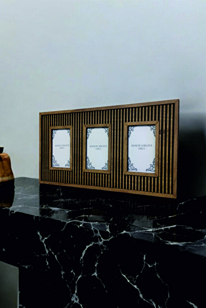 HANEM 3'lü 10x15 cm Fotoğraf Çerçevesi & Ahşap MDF 3'lü Kolaj