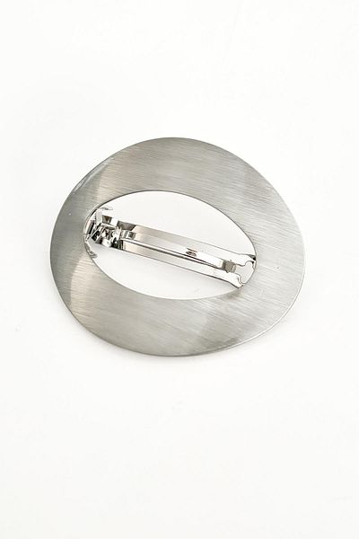 New Obsessions Αυτόματο κλιπ μαλλιών Celine Ellipse από μεταλλικό βουρτσισμένο