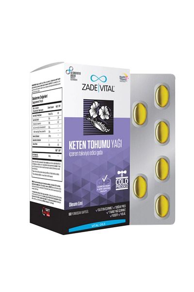 Zade Vital 625mgFlaxseed Oil - 60 Capsules