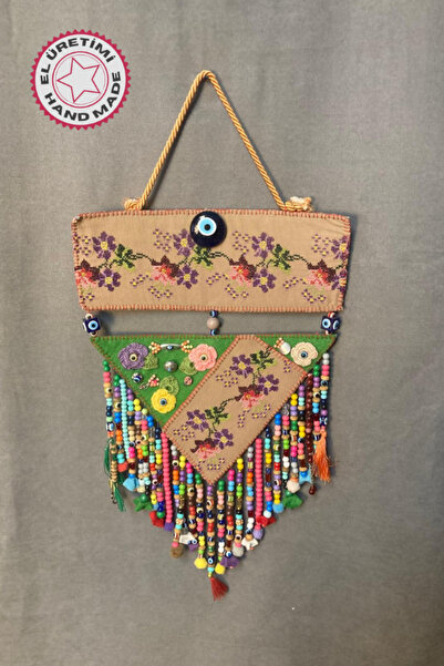 Uretti - ASLI 5776 6340 El Yapımı Otantik Nazar Boncuklu Duvar Süsü - Kanaviçe