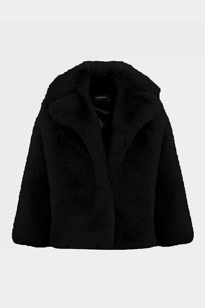 Açelya Okcu Women's Premium Long Feather Rex Faux Fur Coat