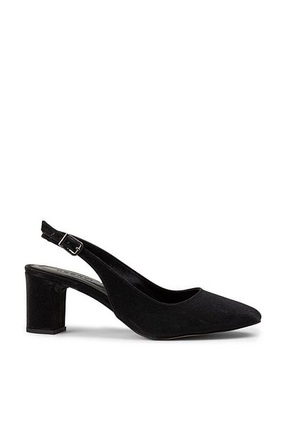 Deery Black Glitter Women's Heeled Shoes