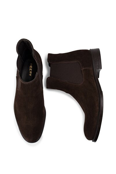 Deery Hakiki Süet Kahverengi Erkek Chelsea Bot