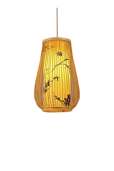 sharpdo Chinese Style Bamboo-Woven LED Chandelier 20*23cm