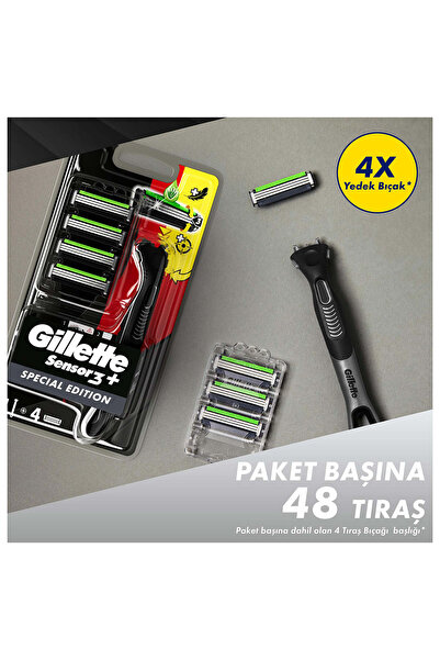 Gillette Sensor3+ Special Edition 4'lü Yedek Bıçağı Başlıklı Tıraş Makinesi