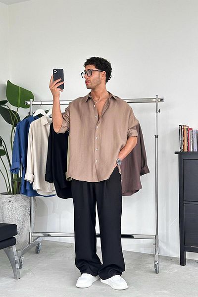 HAFKAGİYİM Πουκάμισο Mink Soft Premium Oversize