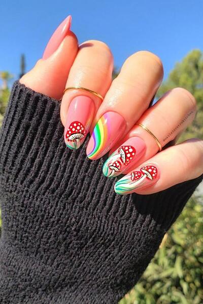Flash Tattoos® Retro Hippie Desenli Tırnak Stickerı Nail Art Süsü