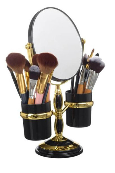 DIVA CAMILLE Oval Organizerli Beyaz Renk Lüks Ayna Masaüstü Ayaklı 360° Döneb...