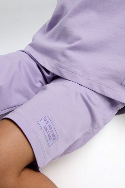 U.S. Polo Assn. Κοριτσίστικο Σετ - Σορτς μπλουζάκι με 2 κλωστές με άδεια USPA 100% βαμβάκι