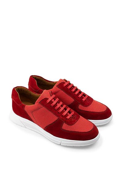 Deery Γνήσια Suede Red Sneaker Ανδρικά Παπούτσια