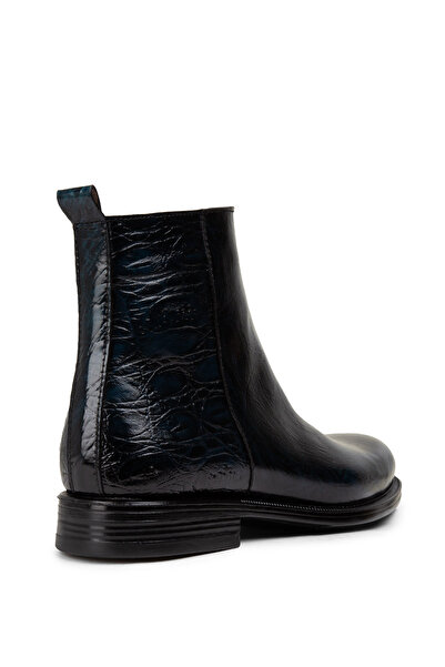 Deery Genuine Leather Navy Blue Men's Chelsea Boots