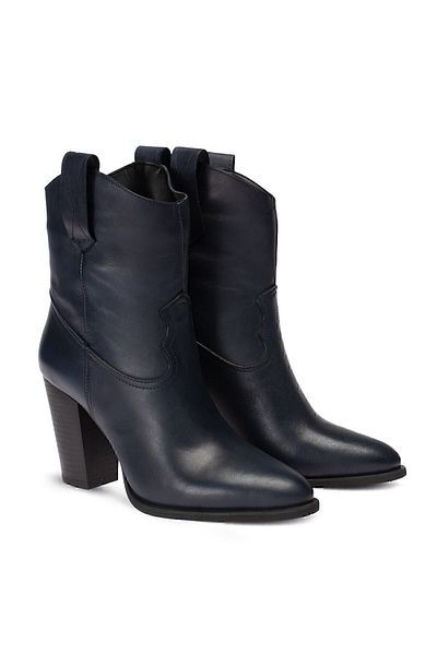Deery Γυναικείες μπότες από γνήσιο δέρμα Navy Blue
