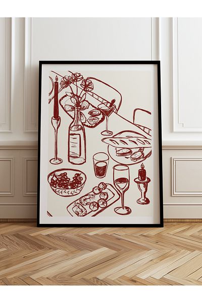 HOMEPACK Pictură cu un singur cadru din lemn Pictură poster dintr-o bucată TK/844