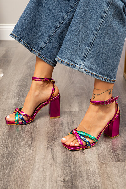 Deery Fuchsia Heeled Women's Evening Dress Shoes