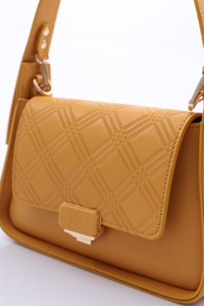 DGN Kadın Kolonlu Büyük Saplı Çanta Hardal 7153555