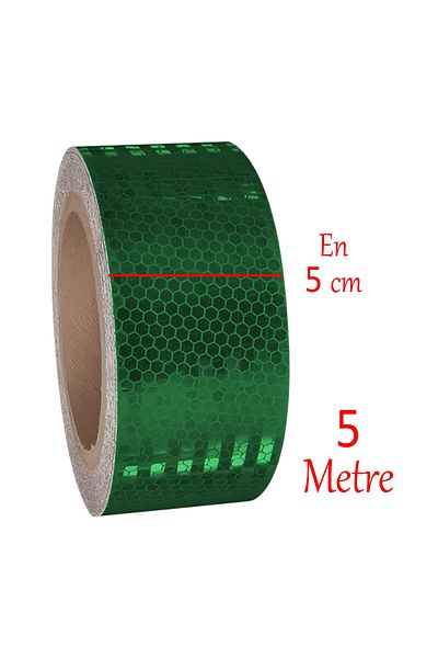 Badem10 Adhesive 5 Meters Dark Green Color Stripe Tape Night Glowing Reflective 5 cm Reflective Warning Tape