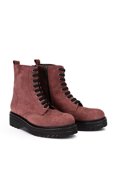 Deery Γνήσιες γυναικείες μπότες Nubuck Pink
