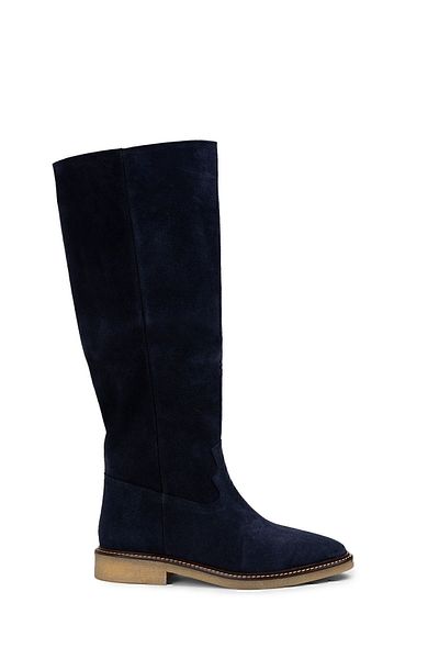 Deery Γνήσιες γυναικείες μπότες Suede Navy Blue