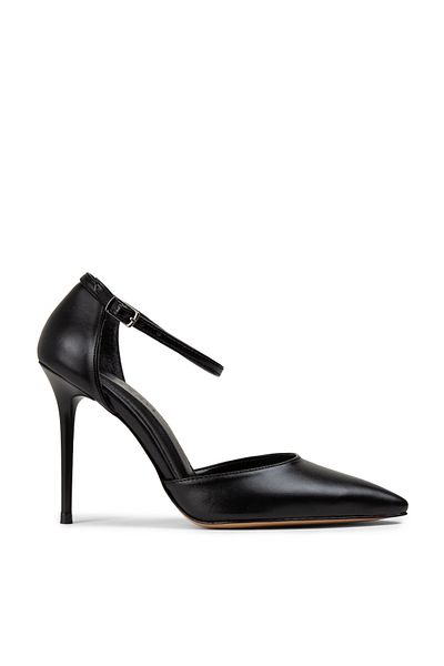 Deery Genuine Leather Black Women's Heeled Shoes