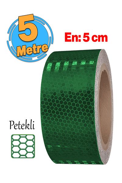 Badem10 Adhesive 5 Meters Dark Green Color Stripe Tape Night Glowing Reflective 5 cm Reflective Warning Tape