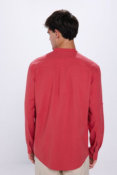 Springfield 100% Cotton Mandarin Seersucker Shirt