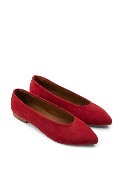 Deery Genuine Suede Red Women's Ballerinas