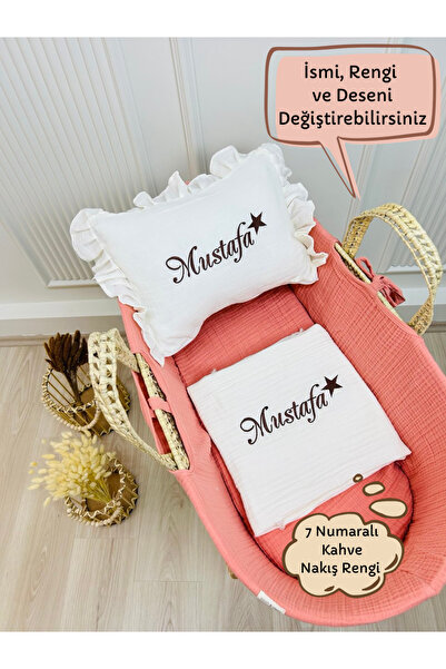 KARSU TASARIM %100 Pamuk 4 Katlı Müslin  Battaniye ve  Takı Yastığı Kılıfı