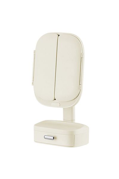 sharpdo Bedroom Multifunctional Desktop Rotatable LED Beauty Mirror With Storage Box