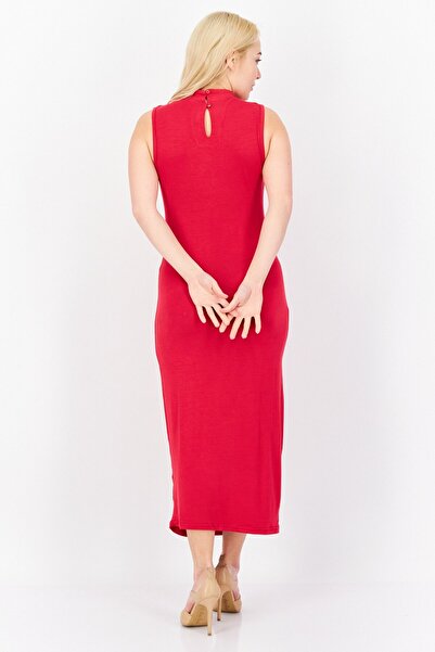 French Connection Women Solid Sleeveless Maxi Dress, Red