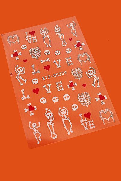 Flash Tattoos® Halloween Cadılar Bayramı Dokulu Tırnak Sticker Nail Art Süsü