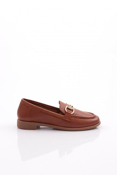 DGN Loafer de damă de culoare brun închis - cu accesorii metalice 296332110