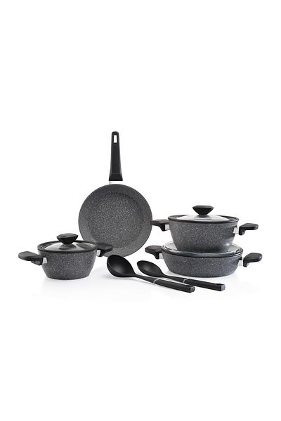 Schafer Alpha Granite Cookware Set - 9 Piece Gray
