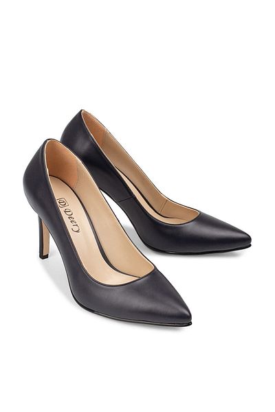 Deery Navy Blue Women's Classic Heeled Shoes 02029ZLCVM01