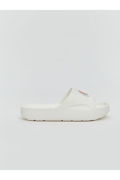 LC Waikiki LCW STEPS Бели еднолентови чехли за момичета с щампа
