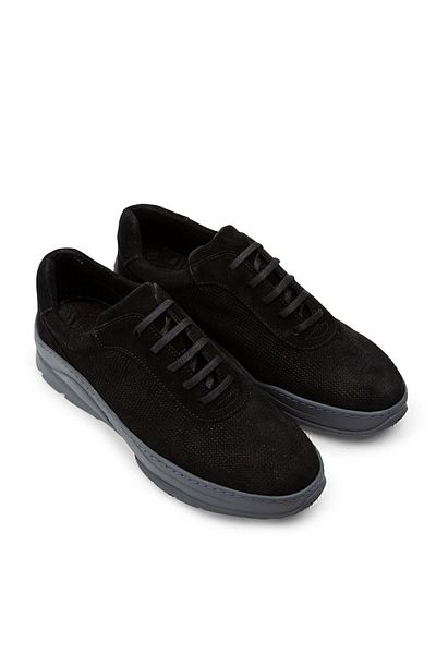 Deery Γνήσια Suede Black Sneaker Ανδρικά Παπούτσια