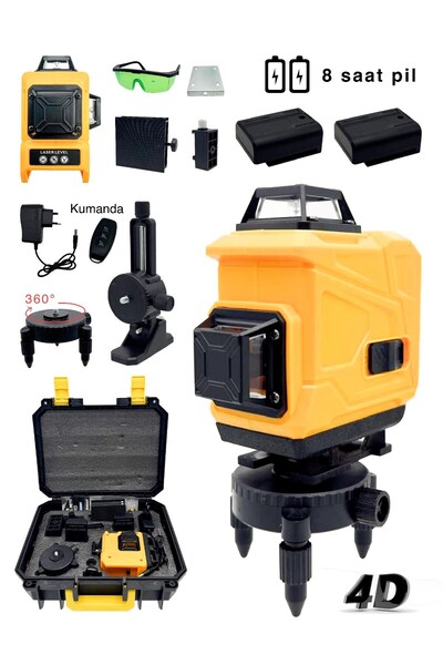 MoonTech Pro 360° 16 Köşe Otomatik Hizalamalı Lazer Metre Hizalama Yeşil Çizg...