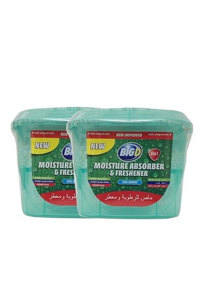 BigD Big D Moisture Absorber and Freshener Pack of 2 Cool Marine - 12 Weeks, Fast-Acting, Odor Prevention