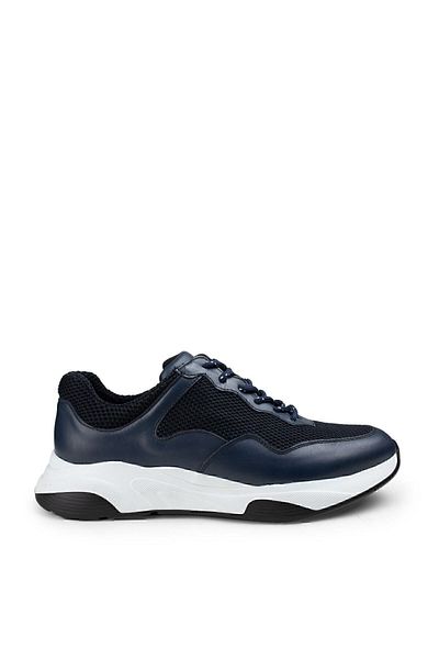Deery Ανδρικά παπούτσια από γνήσιο δέρμα Navy Blue Sneaker