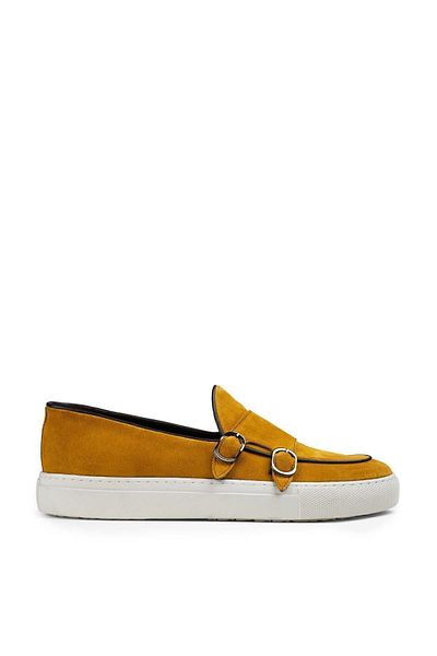 Deery Γνήσιο Suede Yellow Double Buckle Ανδρικό Sneaker