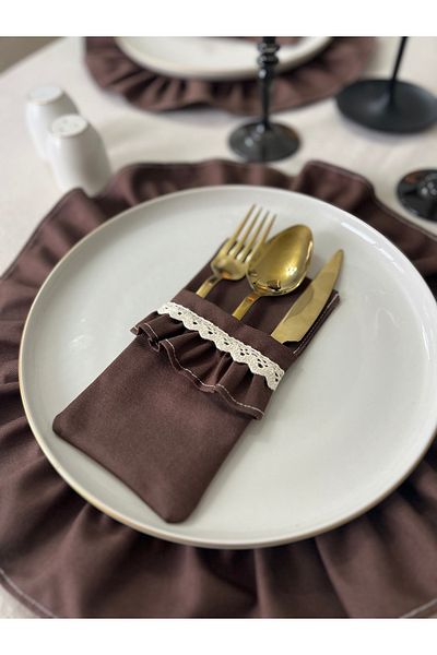 Mirilliahome 6 τεμαχίων Μαχαιροπήρουνα από ακατέργαστο λινό - Μαχαιροπήρουνα από λινό - Μαχαιροπήρουνα - Μαχαιροπήρουνα από λινό