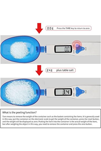 COOYA Kitchen Scale Spoon Gram Measuring Spoon, 500g/0.1g,for Portioning Tea,Flour,Spices,Blue