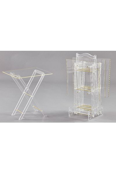 TrentonGCC Acrylic Folding Table Set – Set of 4 Elegant & Space-Saving Tables