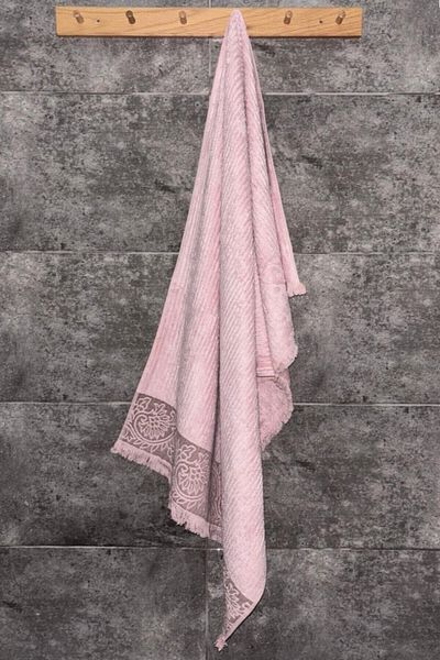 Sevim Prosop de baie din bambus și bumbac cu pudră în relief - Extra moale și absorbant de apă - 70x140 cm