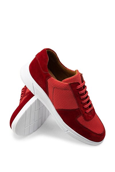 Deery Genuine Suede Red Sneaker Men's Shoes