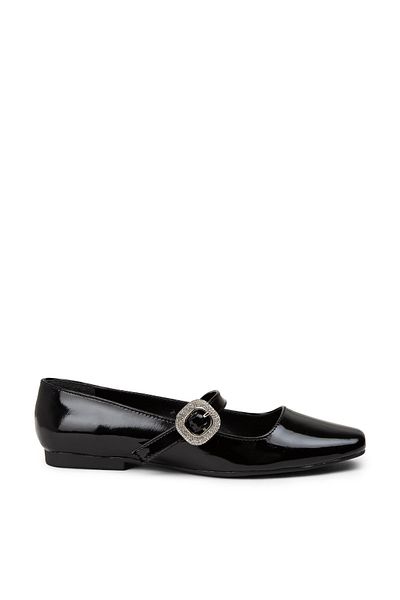 Deery Patent Leather Black Women's Ballerinas
