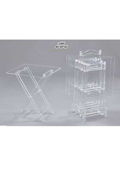 TrentonGCC Acrylic Folding Table Set – Set of 4 Elegant & Space-Saving Tables